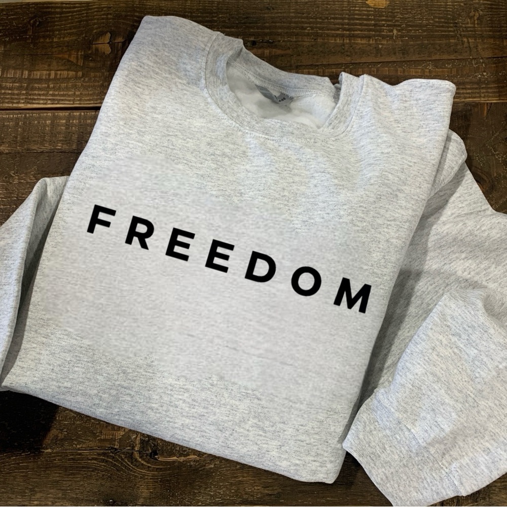 Ash Gray FREEDOM Unisex Sweatshirt Charlie Kirk Tribute‎